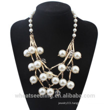 Fashion gold chain real pearl bead necklace